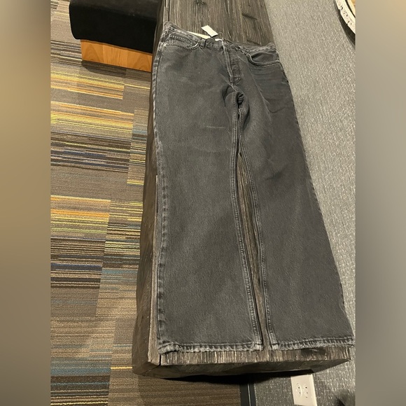 NWT Agolde Mid Rise Relaxed Distressed Boot Cut Bootcut Jeans Percolate Black - Picture 9 of 11